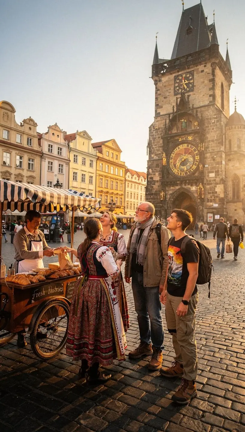 Detailní záběr na tradiční české jídlo servírované v místní restauraci v historickém městě.